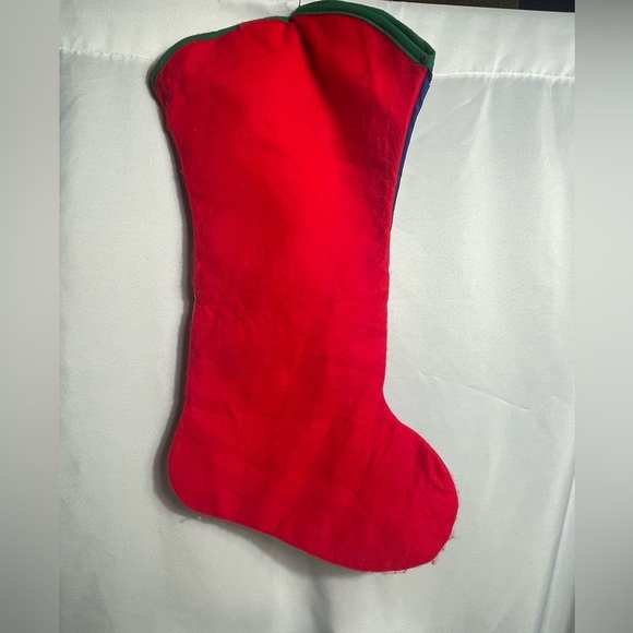 Large Quilted Christmas Stocking Santa Flying Over House Scene 27”x14” - Picture 9 of 9